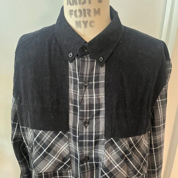 NWT O.N.S Men's Plaid Flannel and Corduroy Shirt Size Medium - Picture 2 of 7